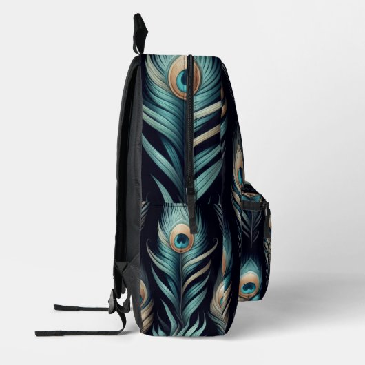Peacock Plumes Bedrukte Rugzak (Links)