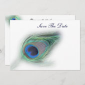Peacock Plumes slaat de datum op Save The Date (Voorkant / Achterkant)