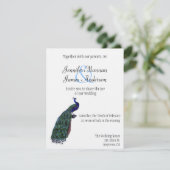 Peacock Plumes Weddenschap Kaart (Staand voorkant)
