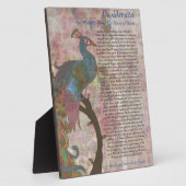Peacock Pointing to the Desiderata Poem Fotoplaat (Zijkant)