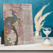 Peacock Pointing to the Desiderata Poem Fotoplaat (Zijkant)