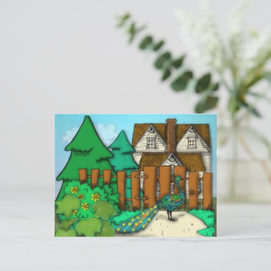 Peacock-Pop Briefkaart (Staand voorkant)