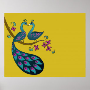 Peacock poster- mosterd poster