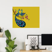 Peacock poster- mosterd poster (Thuiskantoor)