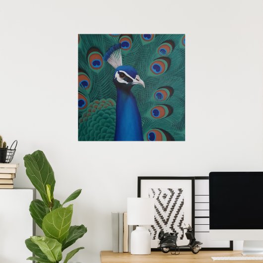 Peacock-Poster Poster (Thuiskantoor)