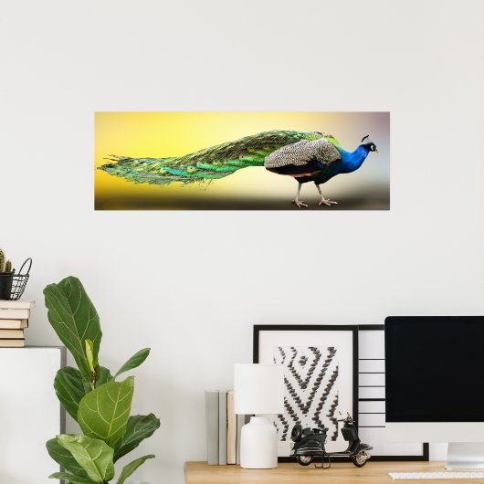 Peacock-Poster Poster (Thuiskantoor)