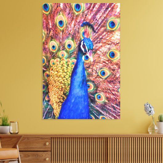PEACOCK POWER SHOWOFF CANVAS AFDRUK (Insitu (Woonkamer))
