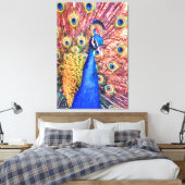 PEACOCK POWER SHOWOFF CANVAS AFDRUK (Insitu (Slaapkamer))