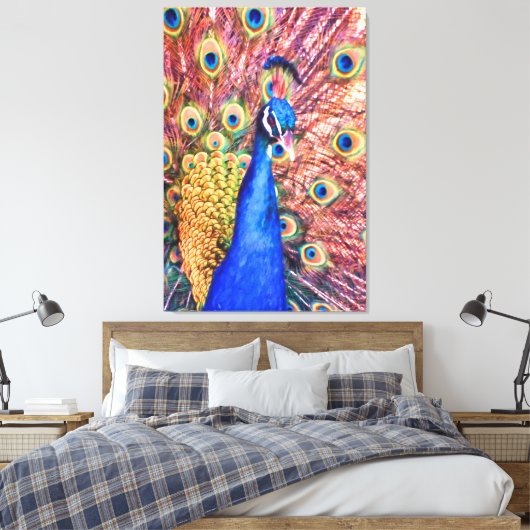 PEACOCK POWER SHOWOFF CANVAS AFDRUK (Insitu (Slaapkamer))