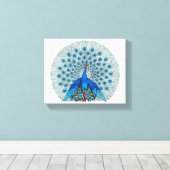 Peacock - Prachtige tekening Canvas Afdruk (Insitu (Houten vloer))