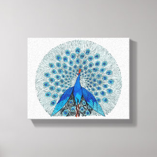 Peacock - Prachtige tekening Canvas Afdruk