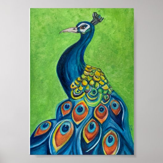 Peacock Premium Canvas Poster (5x7) (Voorkant)