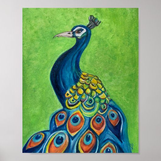 Peacock Premium Canvas Poster (8x10) (Voorkant)