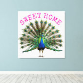 Peacock Premium Wrapped Canvas (Insitu (Houten vloer))