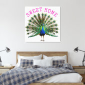 Peacock Premium Wrapped Canvas (Insitu (Slaapkamer))