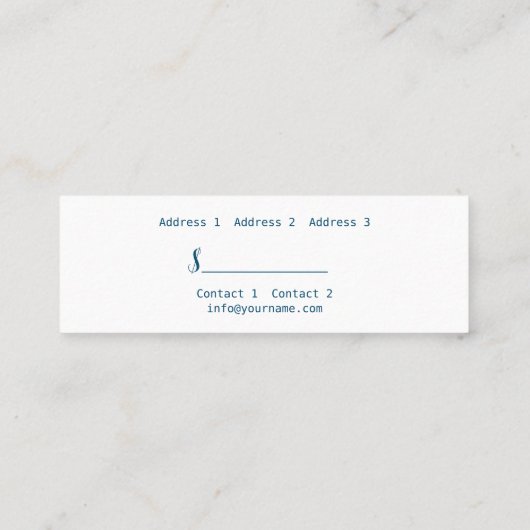 Peacock - Prijs Label, Visitekaartje (Achterkant)