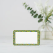  Peacock Print Border Blank-kaart Visitekaartje (Staand voorkant)