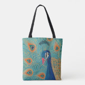 Peacock print canvas tas (Achterkant)