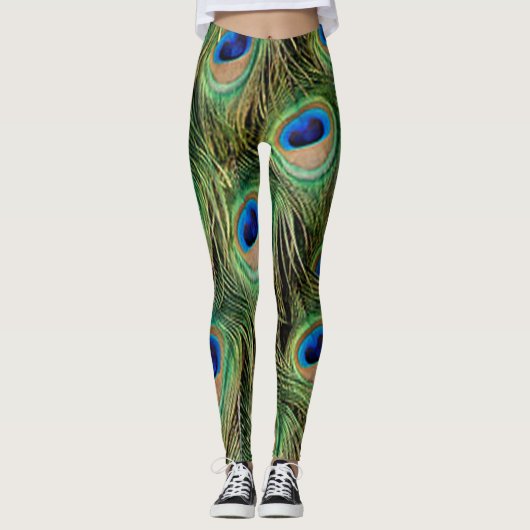 Peacock Print Pattern Legging (Voorkant)