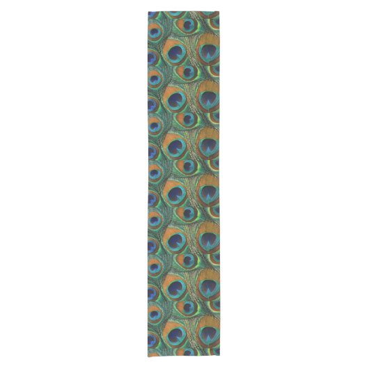  Peacock Print Table Runner Korte Tafelloper (Voorkant)