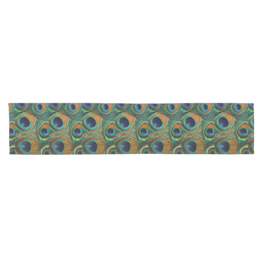 Peacock Print Table Runner Korte Tafelloper (Horizontaal)