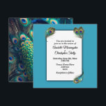 Peacock profiel Huwelijksuitnodiging Kaart<br><div class="desc">Peacock close-up hoofd geschoten met fanned veren.</div>