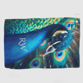 Peacock profiel Persoonlijke Initialen Golfhanddoek (Horizontaal)