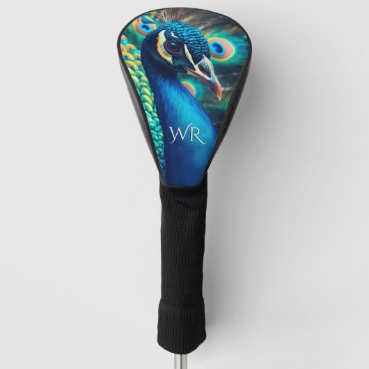 Peacock profiel Persoonlijke Initialen Golfheadcover (Voorkant)