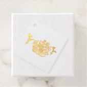 Peacock purple roses bedankjes labels (Met doos)