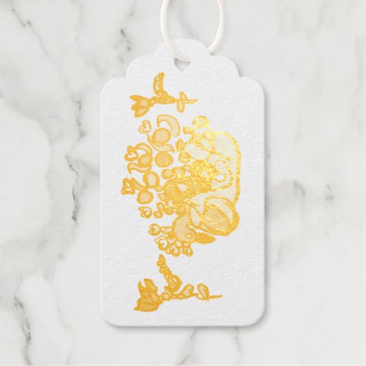 Peacock purple roses cadeaulabels (Voorkant)