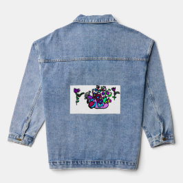 Peacock purple roses denim jacket