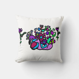 Peacock purple roses kussen