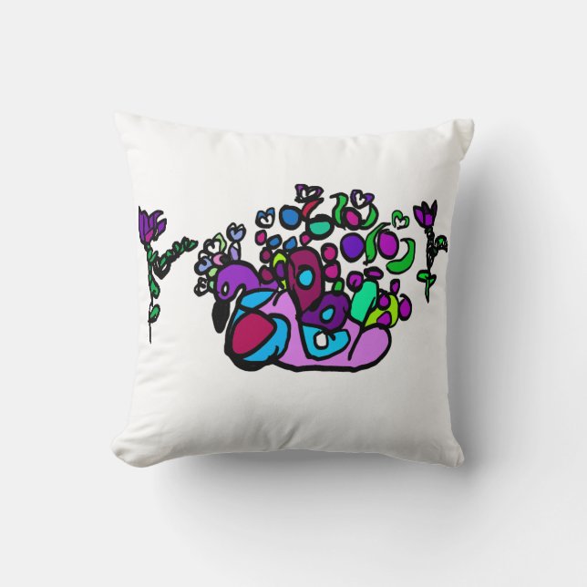 Peacock purple roses  kussen (Voorkant)