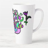 Peacock purple roses  latte mok (Rechts)