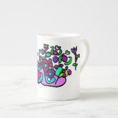 Peacock purple roses  porselein kop (Voorkant rechts)