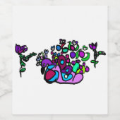 Peacock purple roses  wijn etiket (Enkel label)