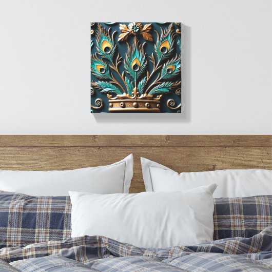 Peacock Queen Canvas Afdruk (Insitu (Slaapkamer))