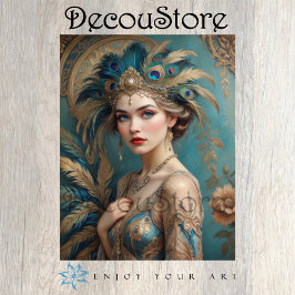 Peacock Queen Decoupage Tissuepapier