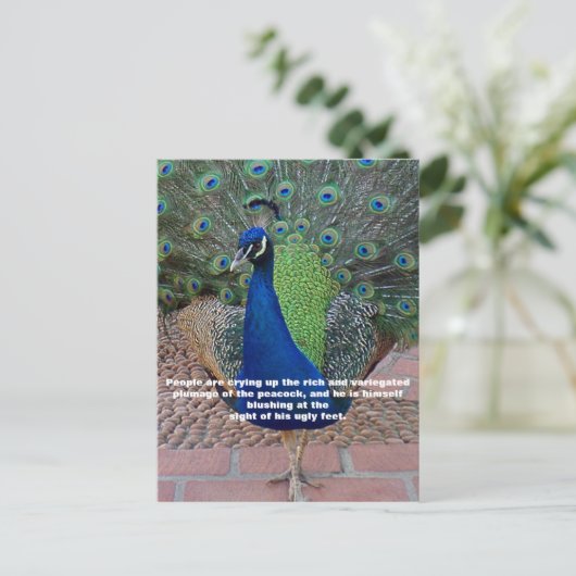 Peacock Quote Briefkaart (Staand voorkant)