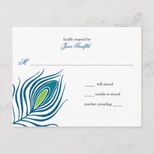 Peacock-reactiekaart RSVP Kaartje