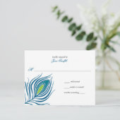 Peacock-reactiekaart RSVP Kaartje (Staand voorkant)