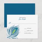 Peacock-reactiekaart RSVP Kaartje (Voorkant / Achterkant)