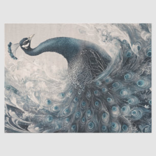 Peacock Regal Waterverf Decoupage Vogelkunst Tissuepapier