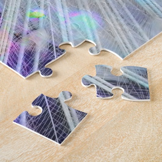 Peacock regenboogliter mooie  glans legpuzzel (Zijkant)