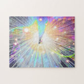 Peacock regenboogliter mooie  glans legpuzzel (Horizontaal)