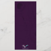 Peacock Regency in Paarse bruiloft Menu (Achterkant)