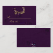 Peacock Regency in Paarse Bruiloft Plaats Kaart Plaatskaartje (Voorkant / Achterkant)
