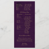 Peacock Regency in Paarse bruiloft programma Programmakaart (Achterkant)