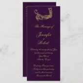 Peacock Regency in Paarse bruiloft programma Programmakaart (Voorkant / Achterkant)