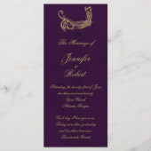 Peacock Regency in Paarse bruiloft programma Programmakaart (Voorkant)